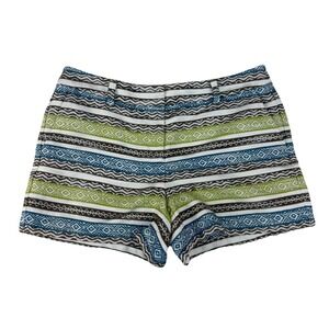 Ann Taylor LOFT The Riviera Womens Shorts Sz 10 Geometric Jacquard Textured Boho